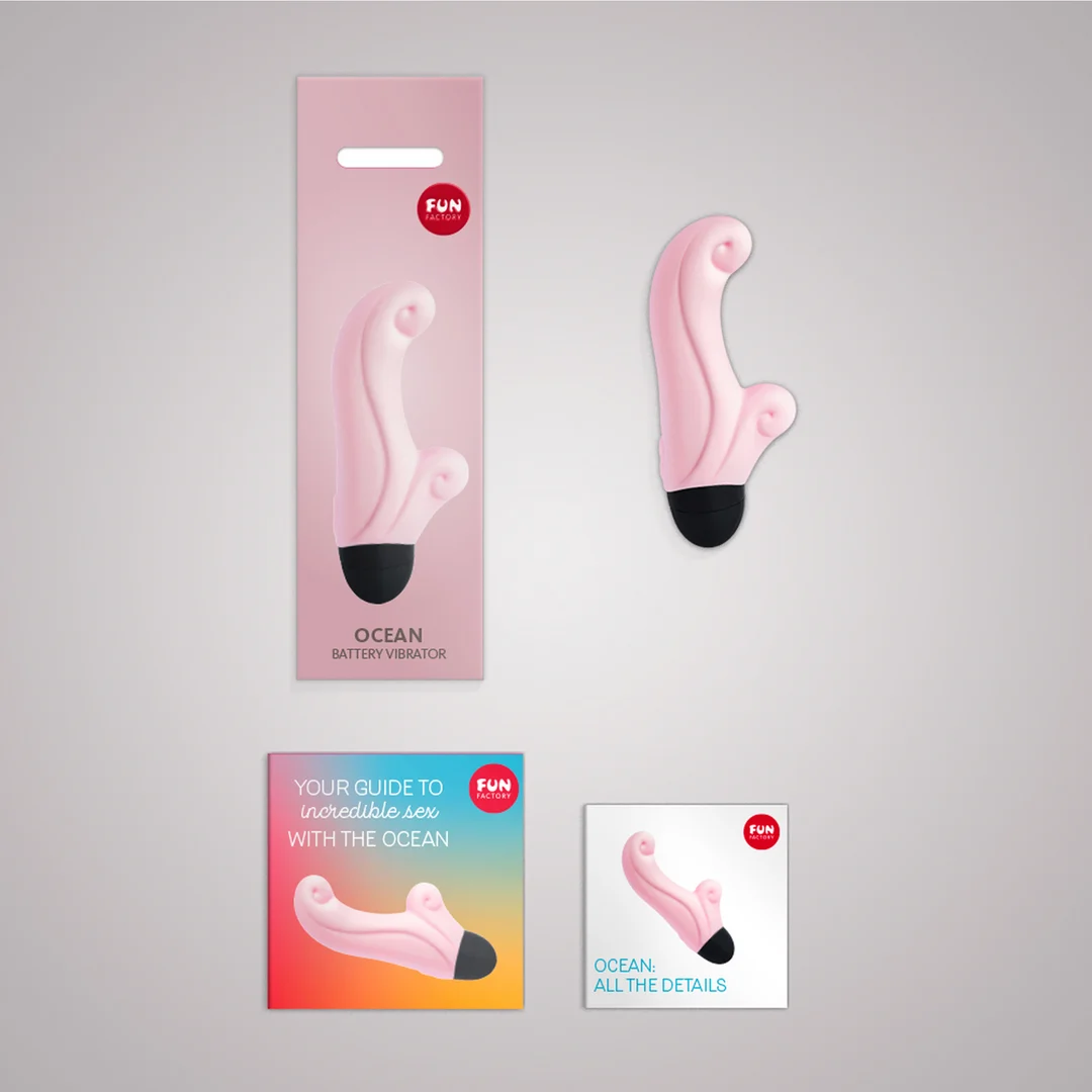 Mini vibrador, punta curvada para el punto G y el clítoris, Ocean Baby rosa, Fun Factory - Imagen 2