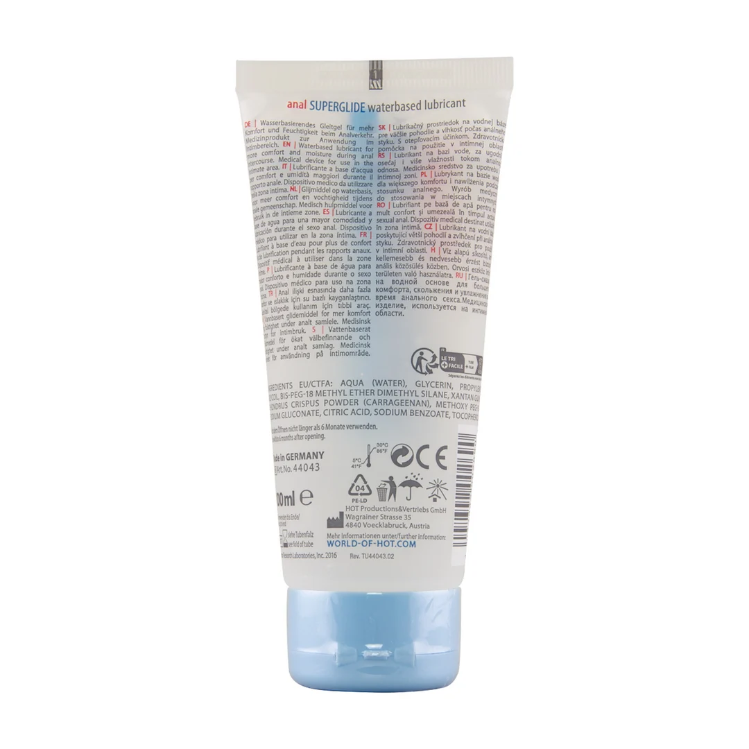 HOT Anal Superglide gel lubricante de efecto calor a base de agua 100 ml - Imagen 1