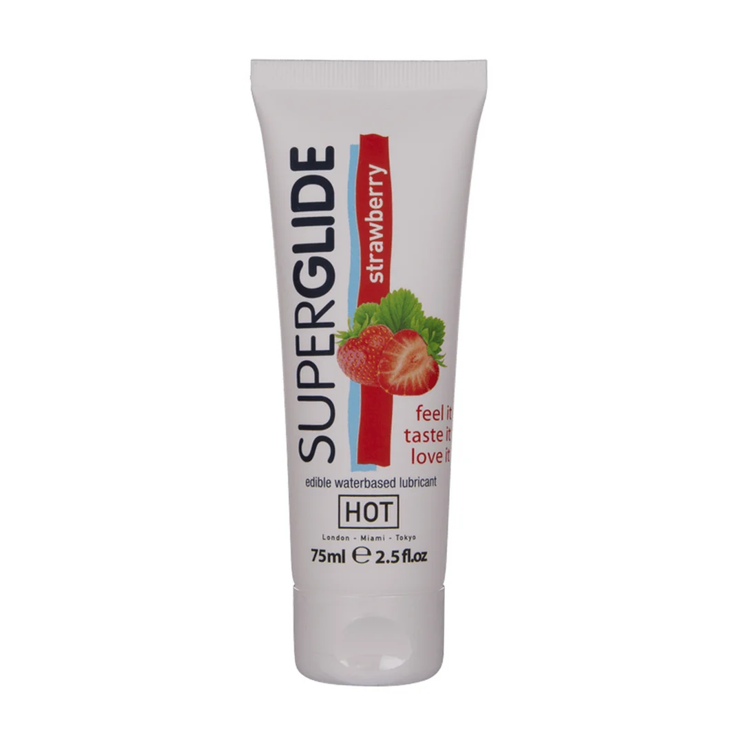 Lubricante comestible HOT Superglide con sabor a fresa - Imagen 2