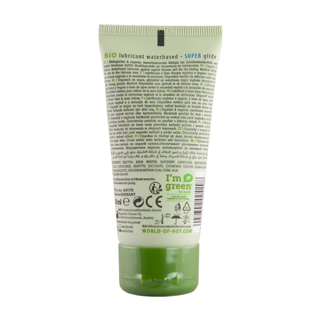 Lubricante de base acuosa, vegano ecológico con carragenina, sin perfume ni sabor, 50 ml, Superglide - Imagen 1