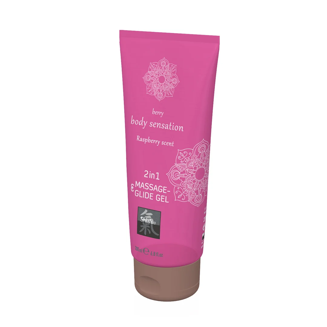 Gel HOT 2 en 1 de masaje y lubricante con aroma a frambuesa - Imagen 1