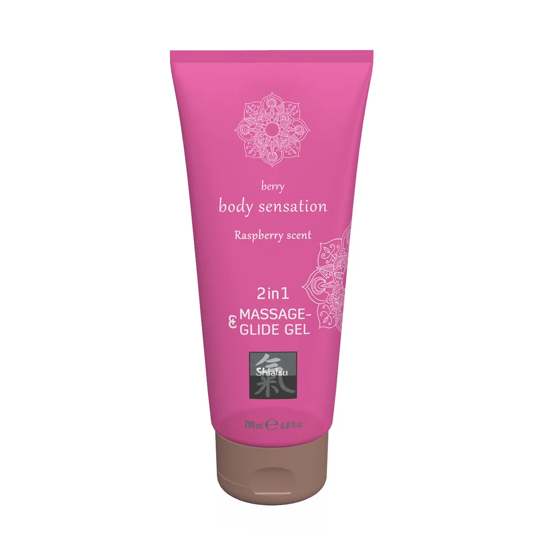 Gel HOT 2 en 1 de masaje y lubricante con aroma a frambuesa - Imagen 2
