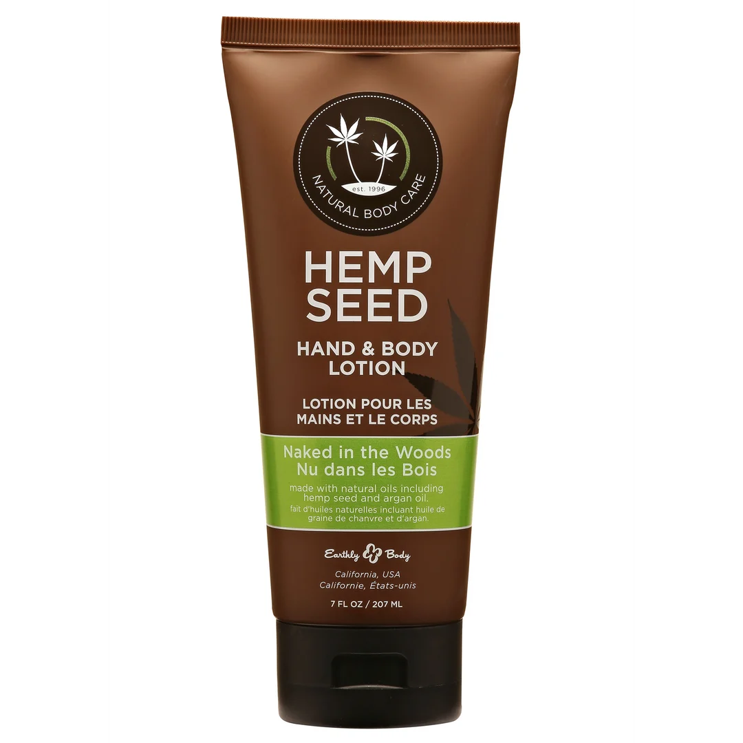 HSV022T Loción corporal Naked in the Woods para manos y cuerpo, con aceite de semillas de cáñamo y aceite de argán, White tea & ginger, Earthly Body, 207 ml (7 fl oz) - Imagen 1