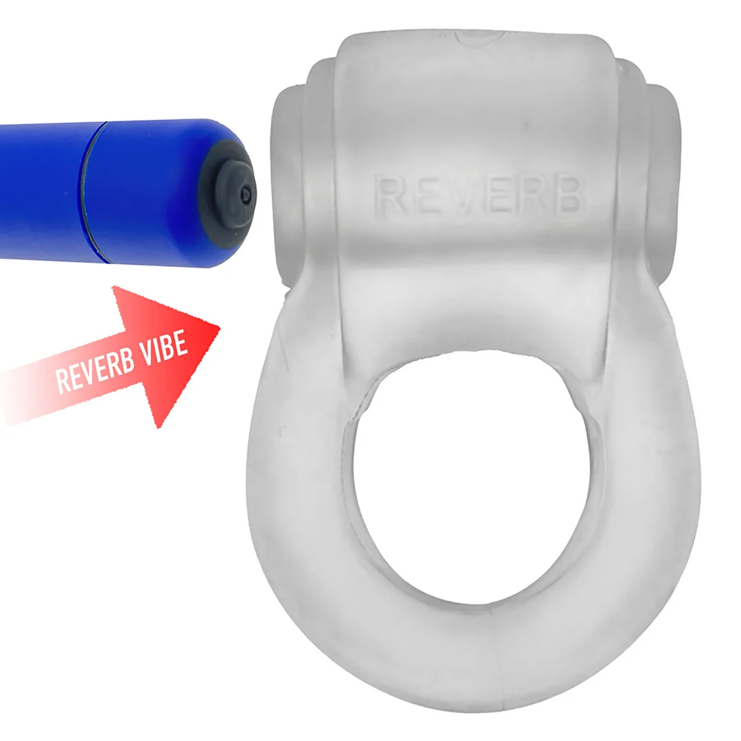 Anillo vibrador para el pene con ajuste cómodo: Reverb Vibe Ring, hielo transparente / azul - Imagen 4