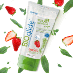 Lubricante con sabor, vegano y 100 % natural, fresa, 80 ml, BIOglide