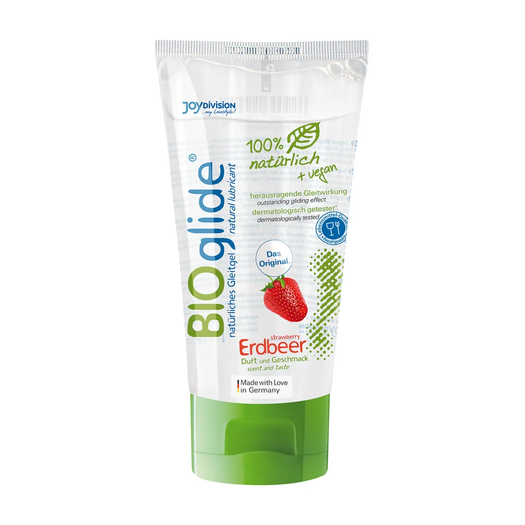 Lubricante con sabor, vegano y 100 % natural, fresa, 80 ml, BIOglide - Imagen 2