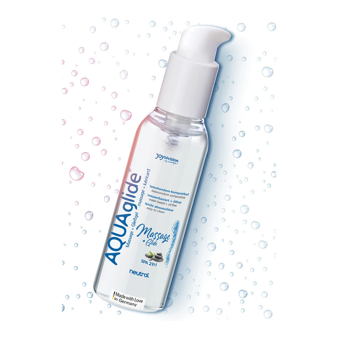 Lubricante de base acuosa, gel de masaje y lubricante 2 en 1 (AQUAglide), sin perfume ni sabor, 200 ml, Joydivision - Imagen 1