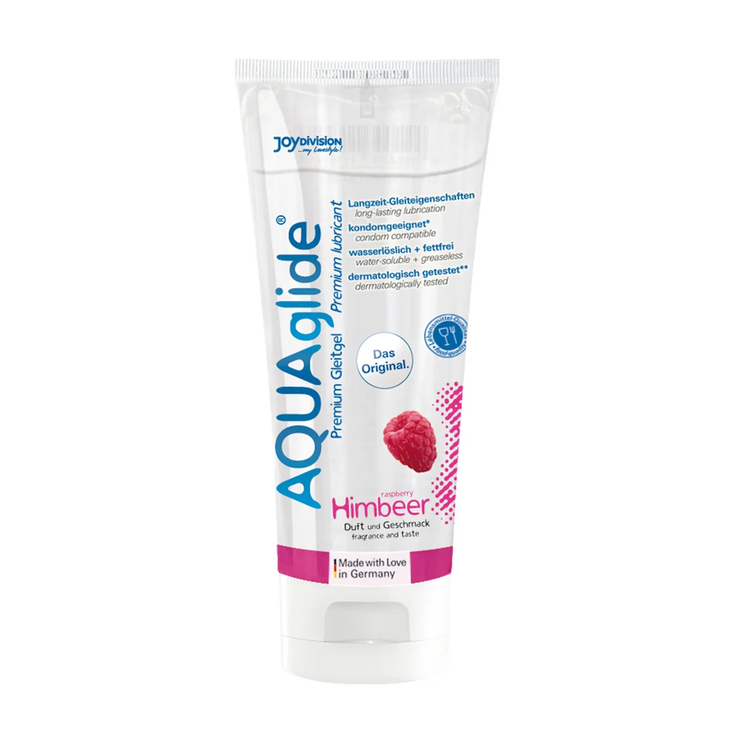 Lubricante con sabor a frambuesa AQUAglide, el original a base de agua, 100 ml, Joydivision - Imagen 2