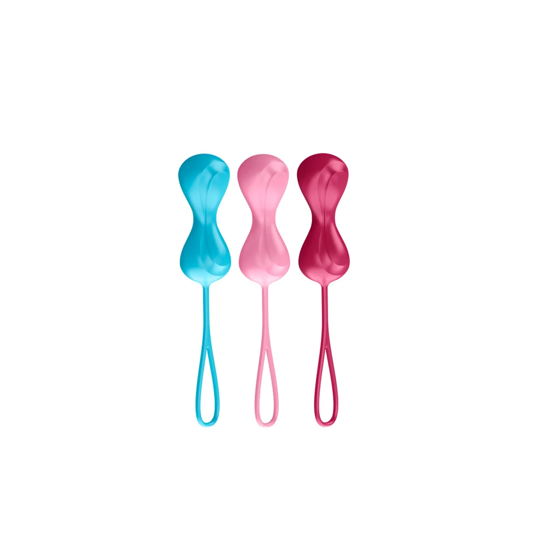Entrenador del suelo pélvico con pesos variables Power Balls, bolas de Kegel, 3 unidades, turquesa, rojo y rosa - Imagen 4