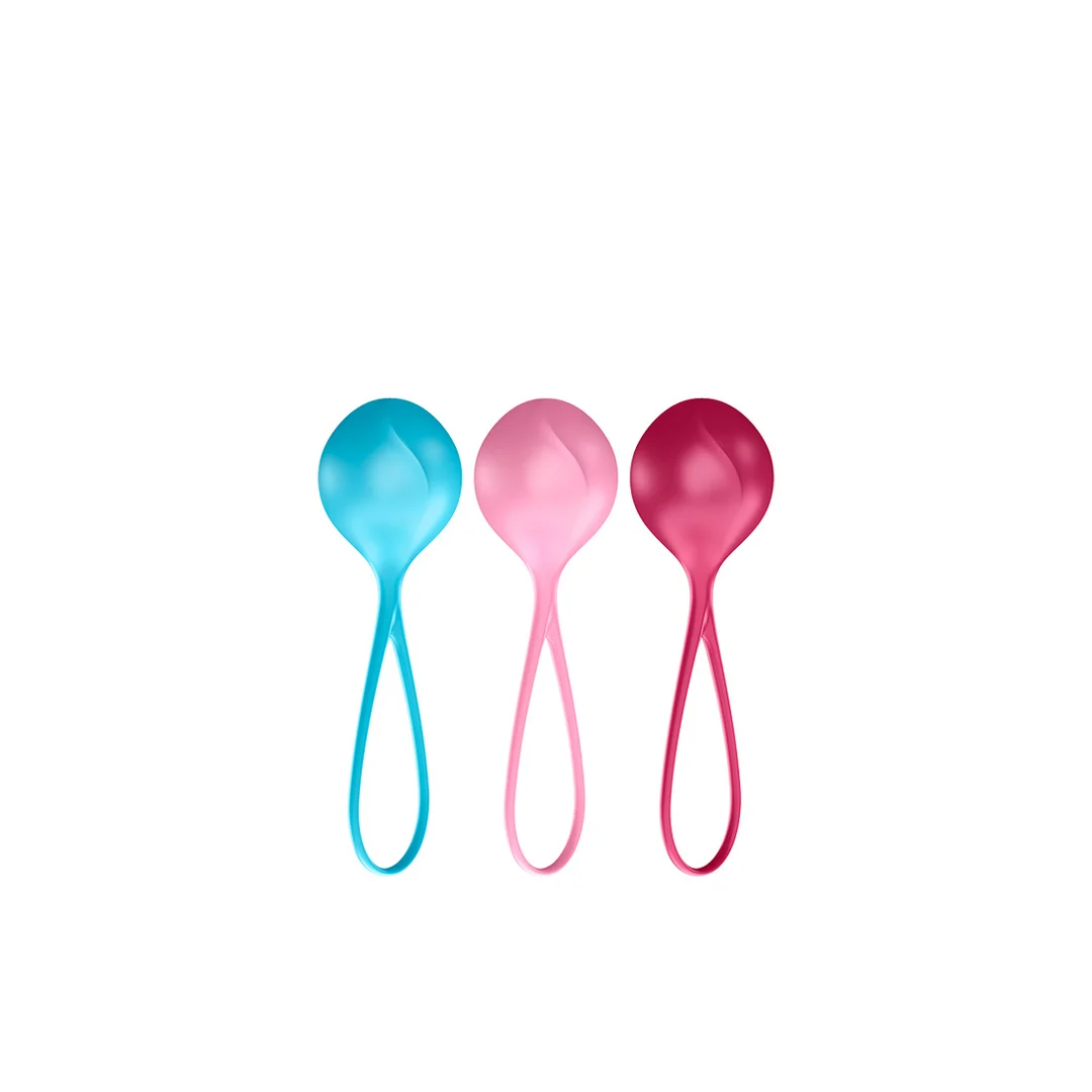 Conjunto Extra para hombres con progresión gradual – Bolas fortalecedoras - Bolas de Kegel - 3 unidades - Turquesa/Rojo/Rosa - Imagen 4