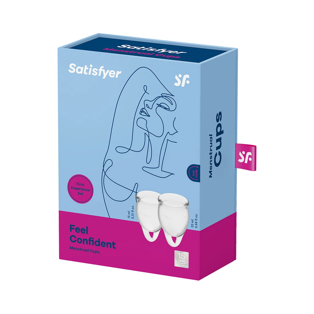 Copa menstrual, set de dos (15 ml y 20 ml), transparente, tester - Imagen 2