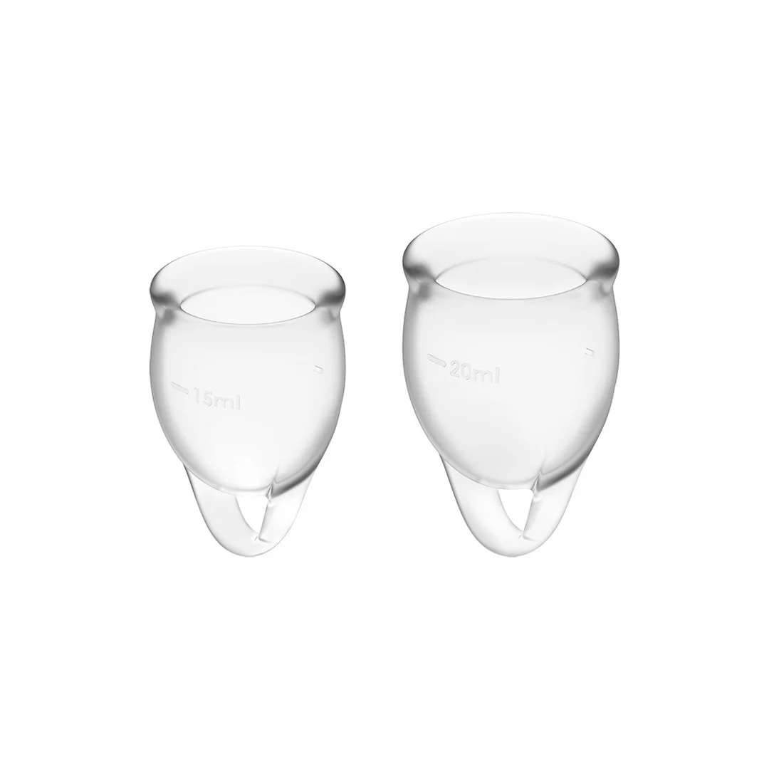 Copa menstrual, set de dos (15 ml y 20 ml), transparente, tester - Imagen 3
