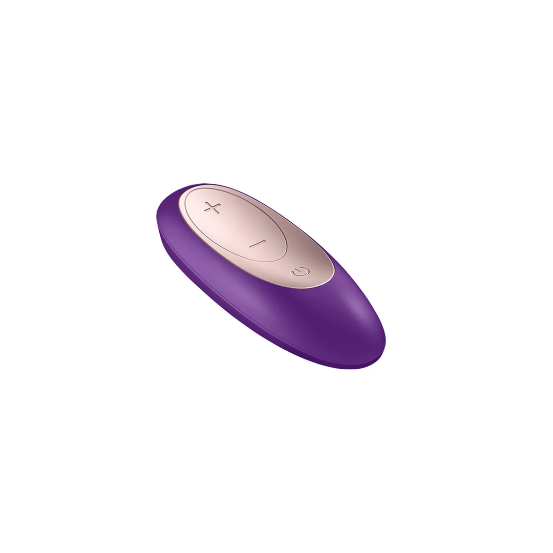 Vibrador doble con mando a distancia – Double Plus, vibrador para parejas con mando a distancia – Morado - Imagen 3