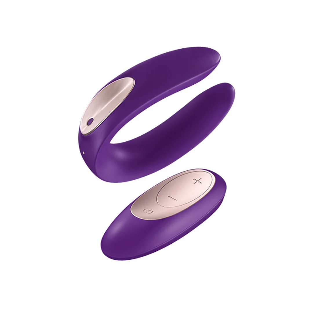 Vibrador doble con mando a distancia – Double Plus, vibrador para parejas con mando a distancia – Morado - Imagen 6
