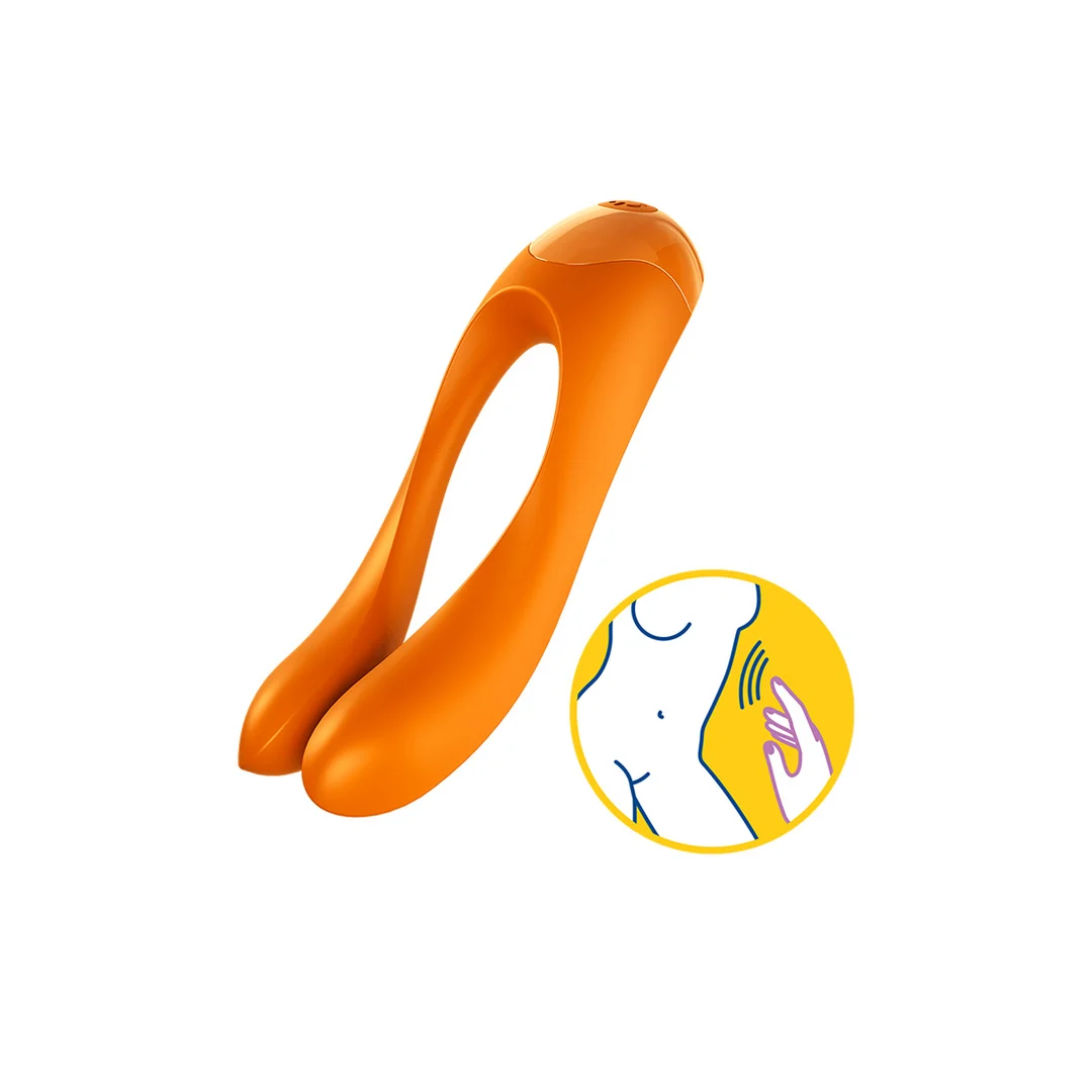 Satisfyer Candy Cane, vibrador de dedo naranja - Imagen 5
