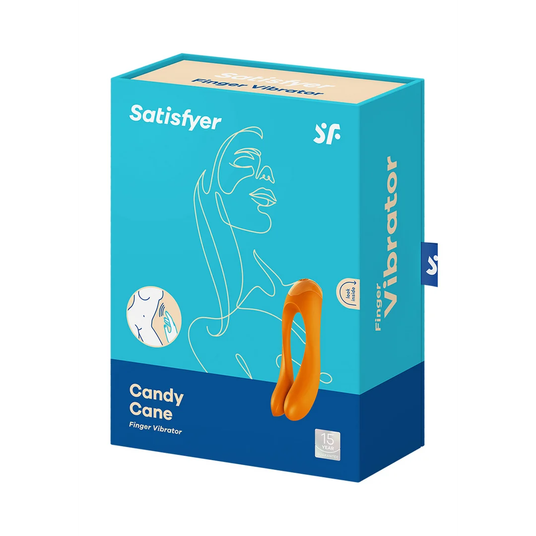 Satisfyer Candy Cane, vibrador de dedo naranja - Imagen 1