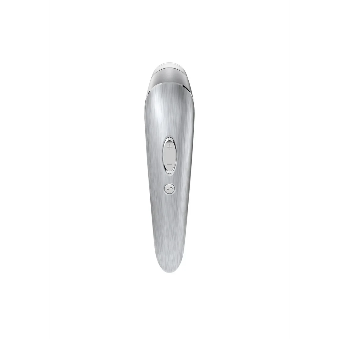 Satisfyer High Fashion estimulador de succión de aire y vibrador plateado - Imagen 2