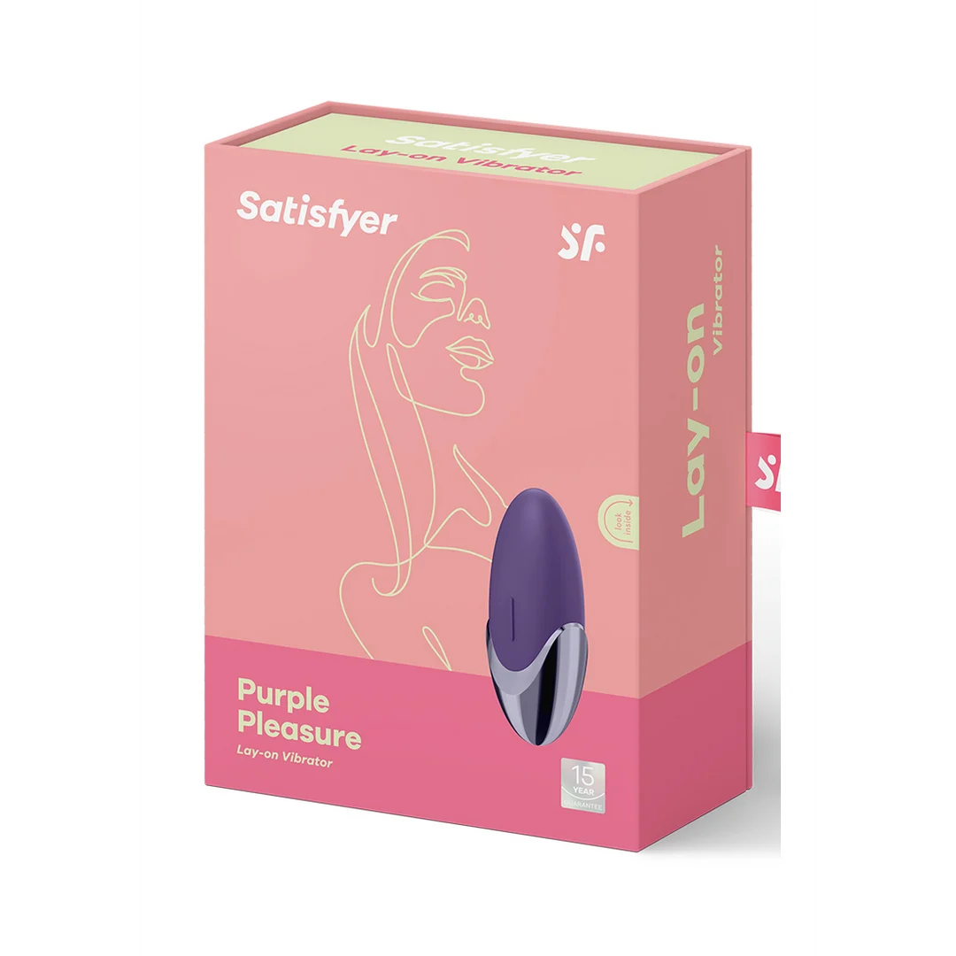 Vibrador Satisfyer Lay-on con silicona ultrasuave – violeta y latón - Imagen 1