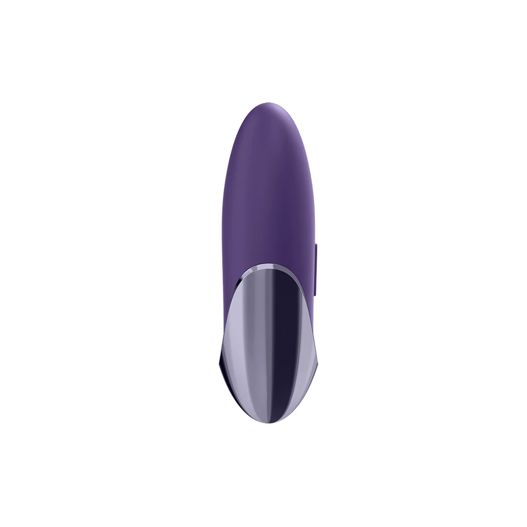 Vibrador Satisfyer Lay-on con silicona ultrasuave – violeta y latón - Imagen 3