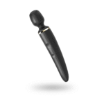 Vibrador tipo varita Satisfyer para masajes de cuerpo completo, Satisfyer negro y dorado - Imagen 2