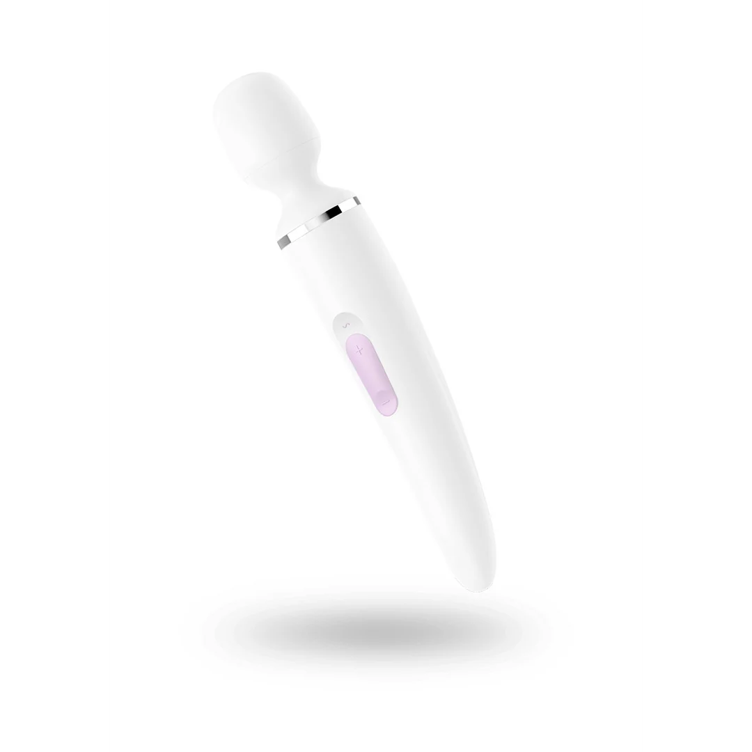 Vibrador tipo varita Satisfyer para masajes de cuerpo completo, Satisfyer negro y dorado - Imagen 7