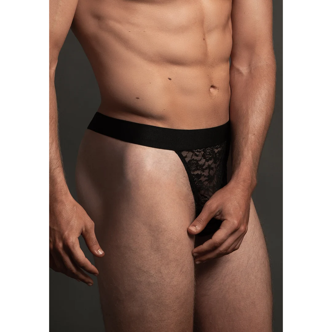 Tanga de encaje con un atractivo efecto transparente y ajuste elástico para tus curvas – LIN - Imagen 2