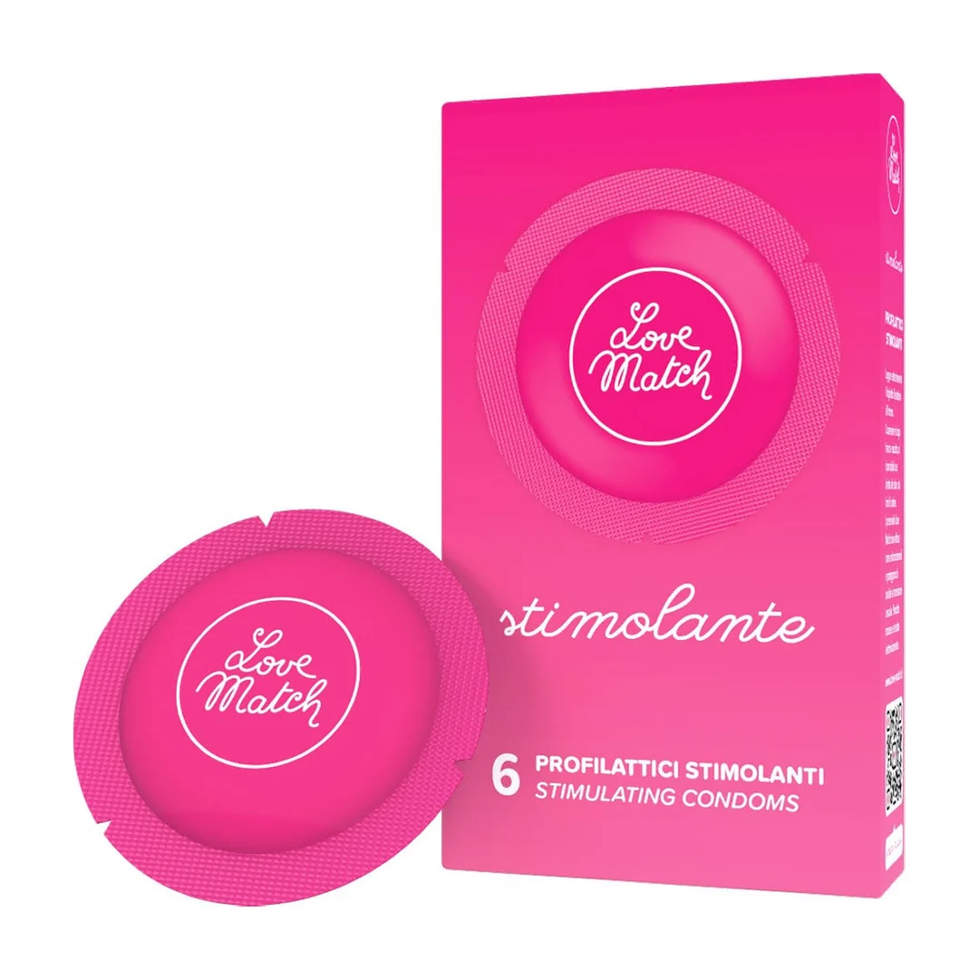 Preservativos con estrías y puntos, 6 unidades, Love Match Stimolante - Imagen 2