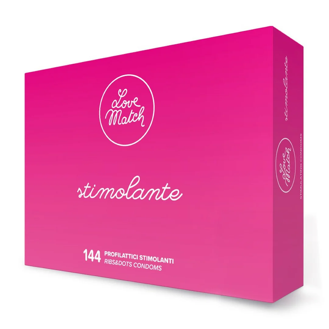 Condones con estrías y puntos 144 unidades Love Match Stimolante - Imagen 1