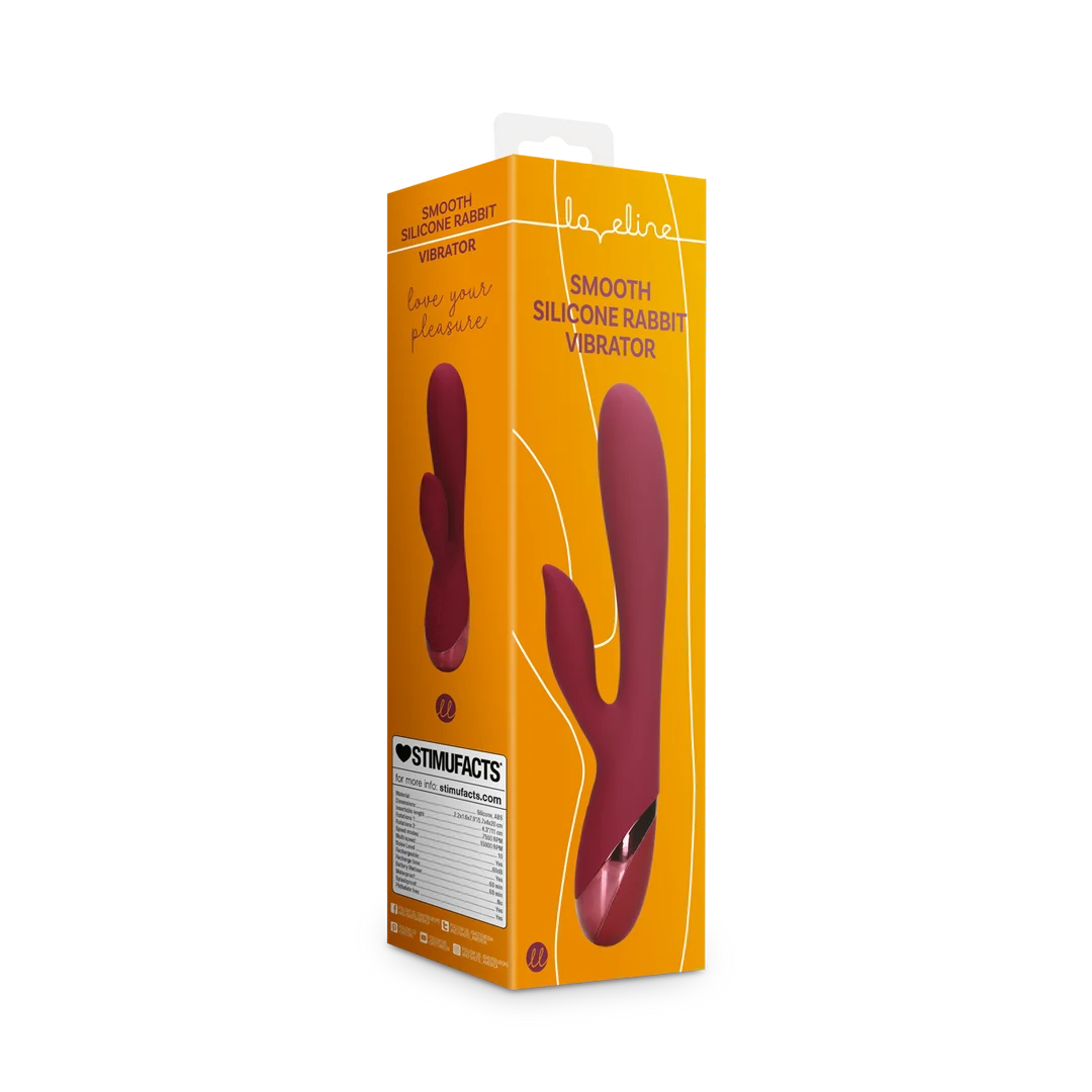 LOVE003RED-2 Vibrador tipo rabbit Loveline en cereza oscura - Imagen 1