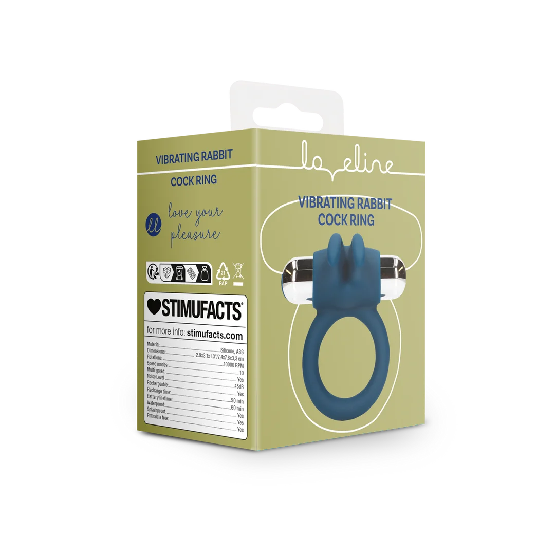 LOVE026BLU-2 Anillo vibrador rabbit Loveline para el pene - Imagen 1