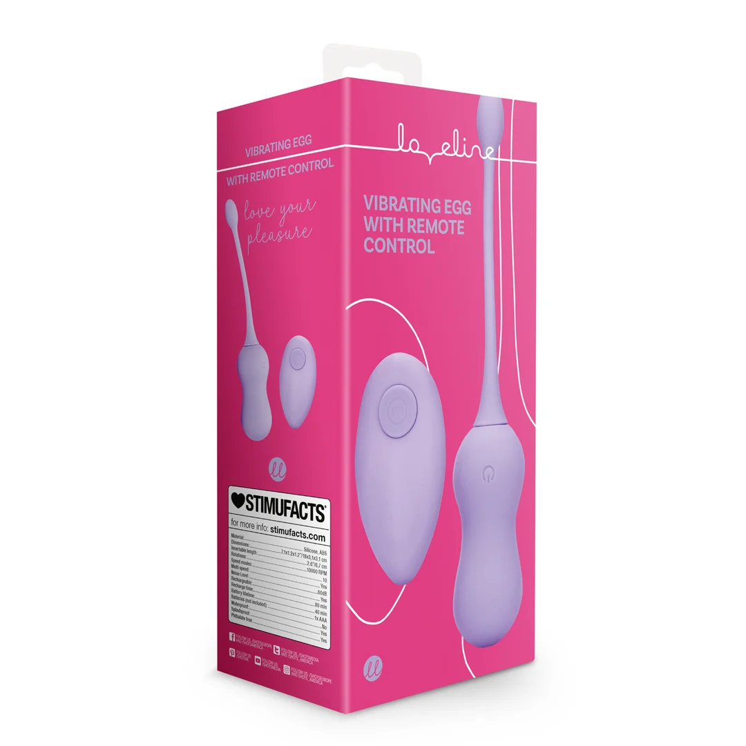 LOVE030PUR-2 Huevo vibrador Loveline Violet Harmony con mando a distancia - Imagen 1