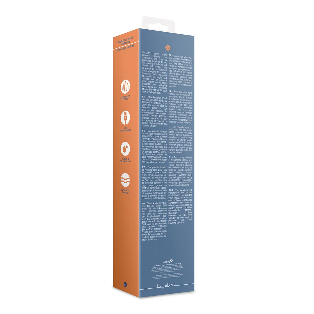 Vibrador tipo wand con mango silencioso para un control cómodo, Blue Nova, Loveline by Shots - Imagen 8