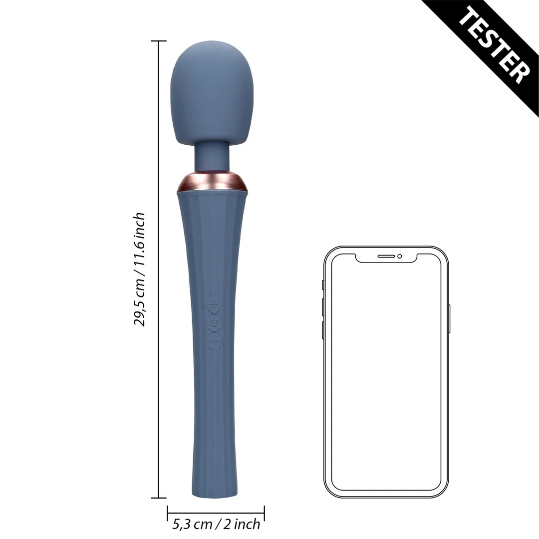 Vibrador tipo wand con mango silencioso para un control cómodo, Blue Nova, Loveline by Shots - Imagen 4