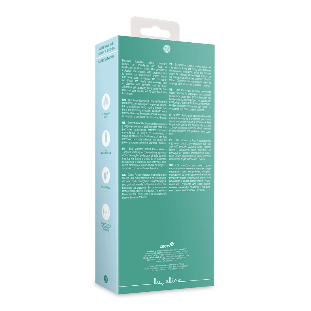 Vibrador dúo con ondas de aire pulsantes – Tester (naam) Loveline by Shots - Imagen 8