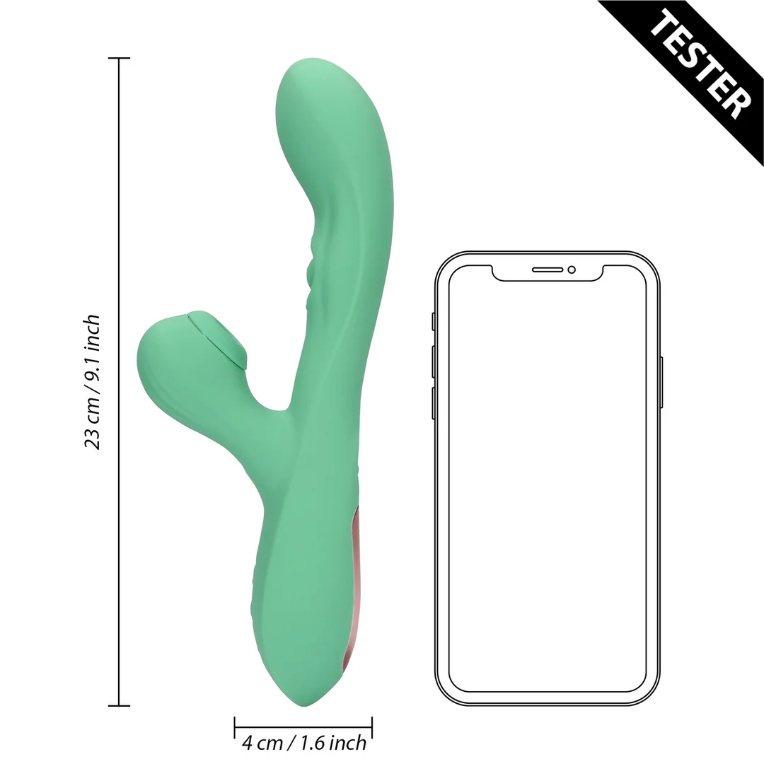 Vibrador dúo con ondas de aire pulsantes – Tester (naam) Loveline by Shots - Imagen 5