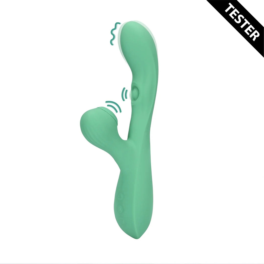 Vibrador dúo con ondas de aire pulsantes – Tester (naam) Loveline by Shots - Imagen 6