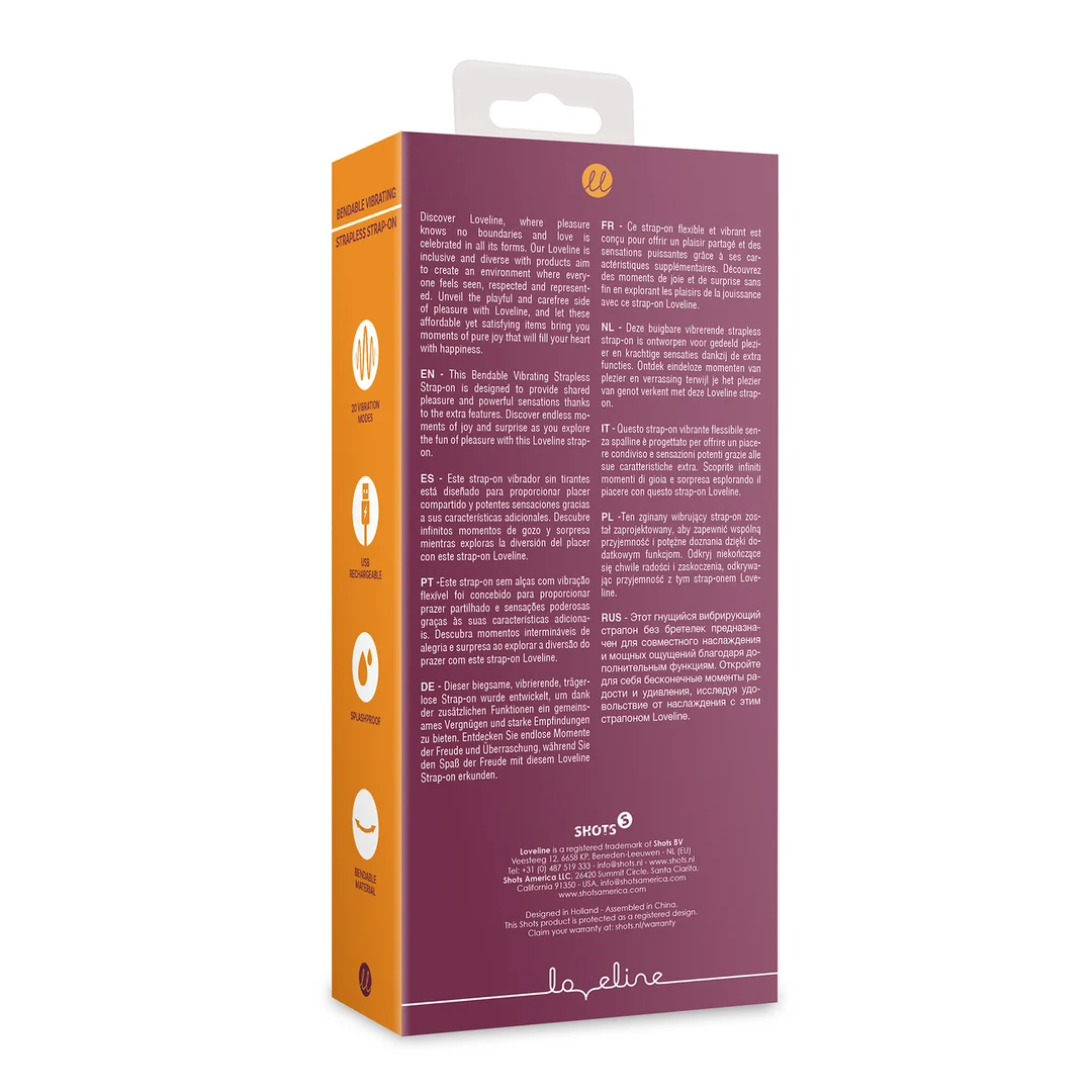 Loveline arnés sin correas vibrador flexible Merlot Grape - Imagen 2