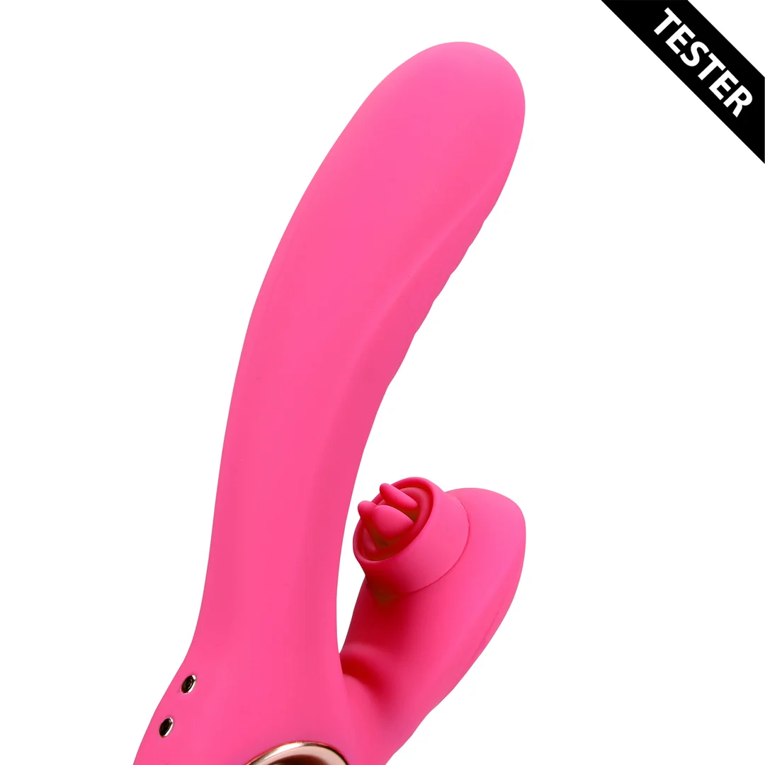 Vibrador rabbit – lengua en movimiento y función de calor – Loveline by Shots Exuberant Pink Loveline by Shots - Imagen 3