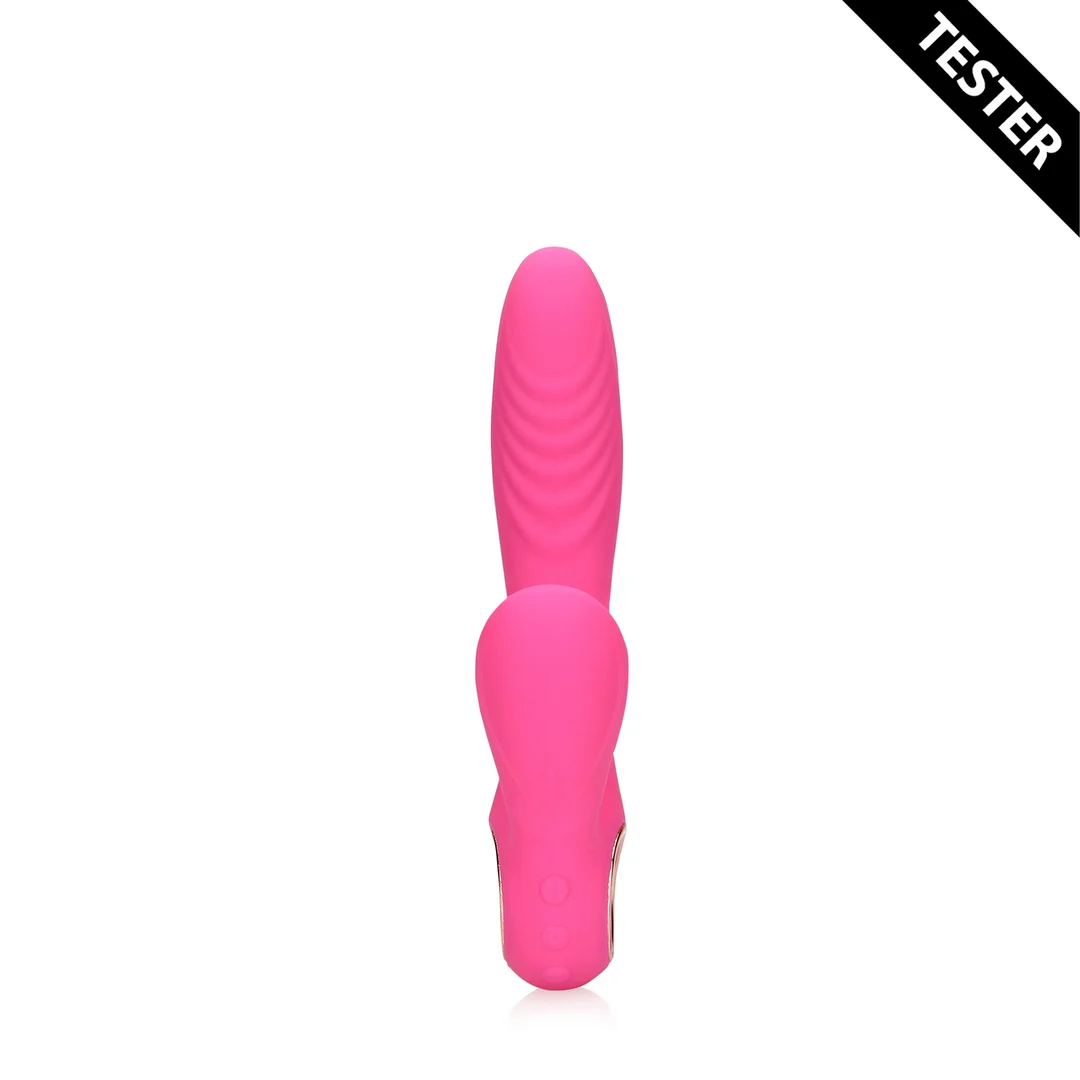 Vibrador rabbit – lengua en movimiento y función de calor – Loveline by Shots Exuberant Pink Loveline by Shots - Imagen 1