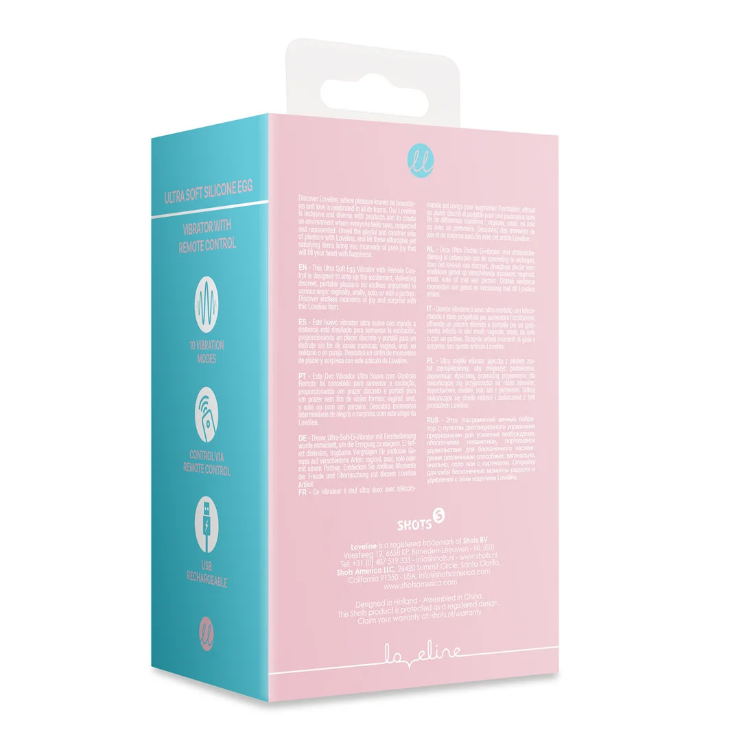 Vibrador con forma de huevo Loveline Ultra Soft con mando a distancia - Imagen 2