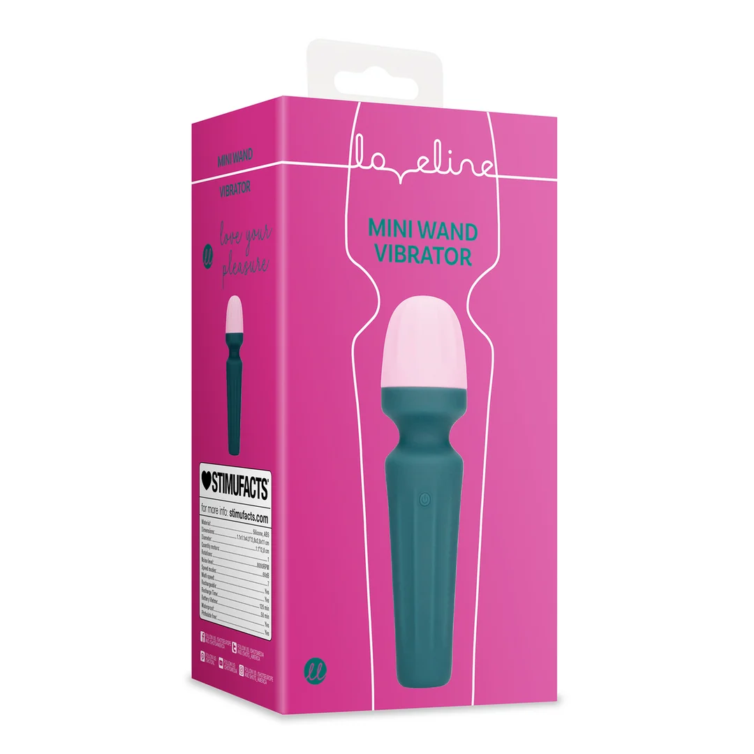 LOVE073GRN-2 Loveline Mini Wand Vibrator Ancient Sea - Imagen 1