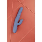 Vibrador conejito con eje de empuje y cuentas giratorias: Loveline by Shots, azul Loveline by Shots - Imagen 11