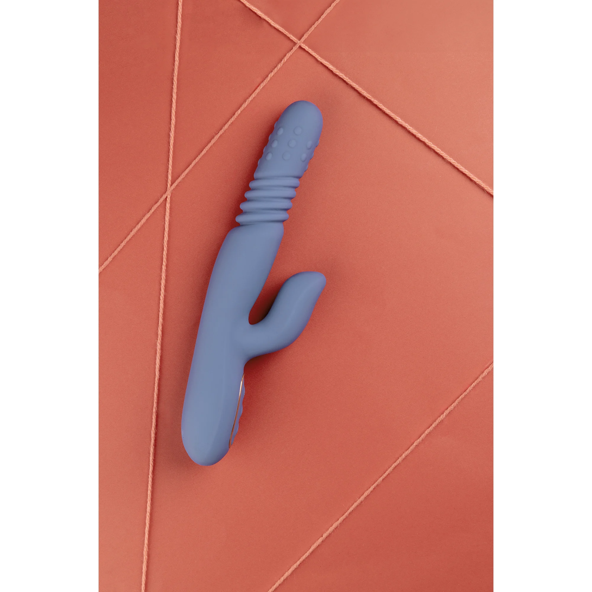 Vibrador conejito con eje de empuje y cuentas giratorias: Loveline by Shots, azul Loveline by Shots - Imagen 11