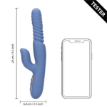 Vibrador conejito con eje de empuje y cuentas giratorias: Loveline by Shots, azul Loveline by Shots - Imagen 4