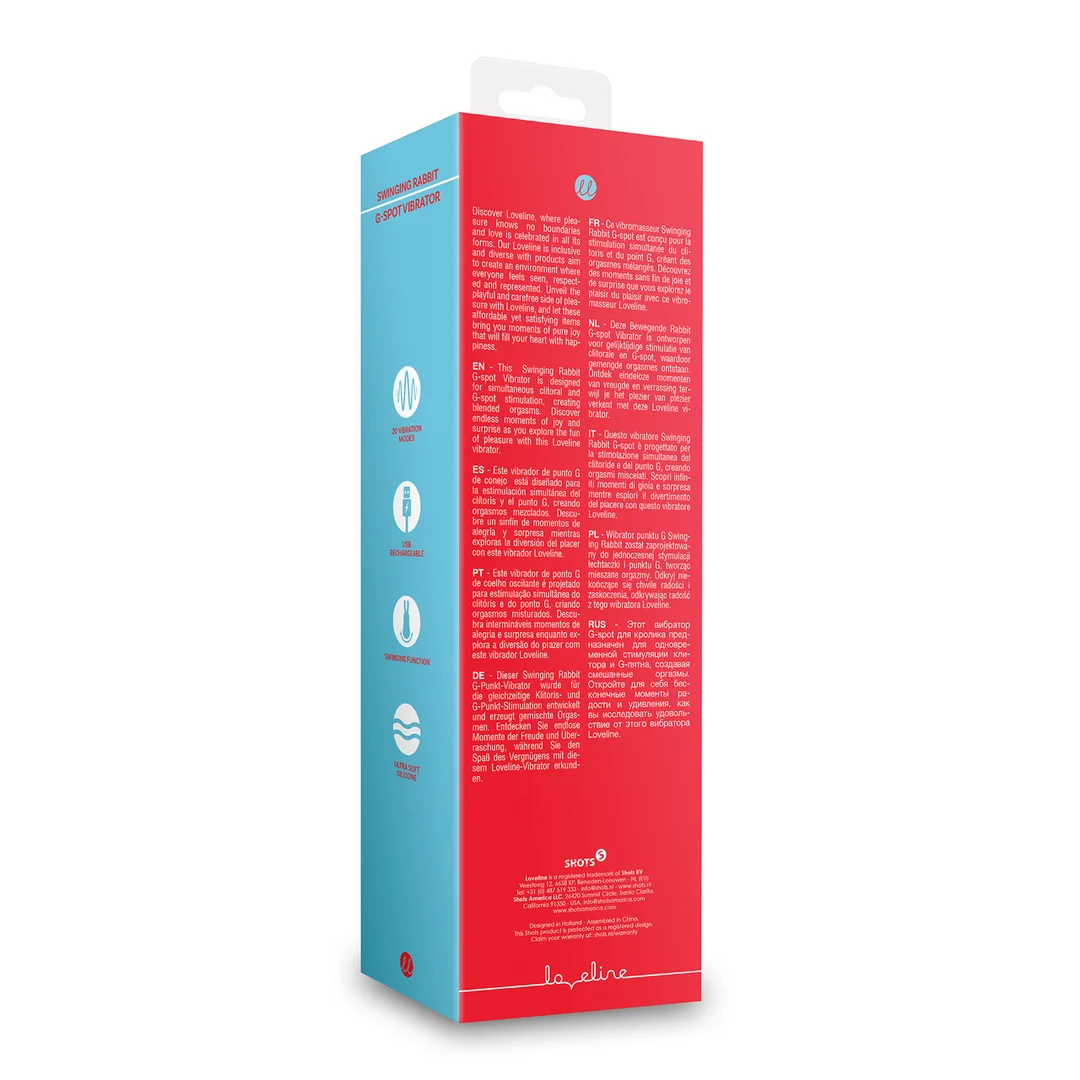 Vibrador tipo rabbit con función oscilante – Loveline by Shots Brighto Rojo Loveline by Shots - Imagen 8