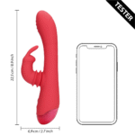 Vibrador tipo rabbit con función oscilante – Loveline by Shots Brighto Rojo Loveline by Shots - Imagen 5