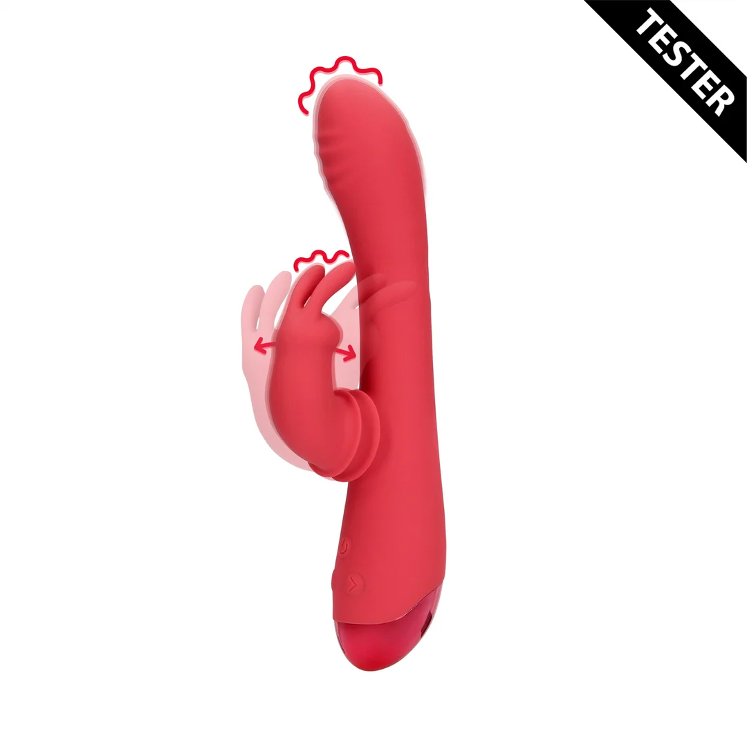 Vibrador tipo rabbit con función oscilante – Loveline by Shots Brighto Rojo Loveline by Shots - Imagen 6