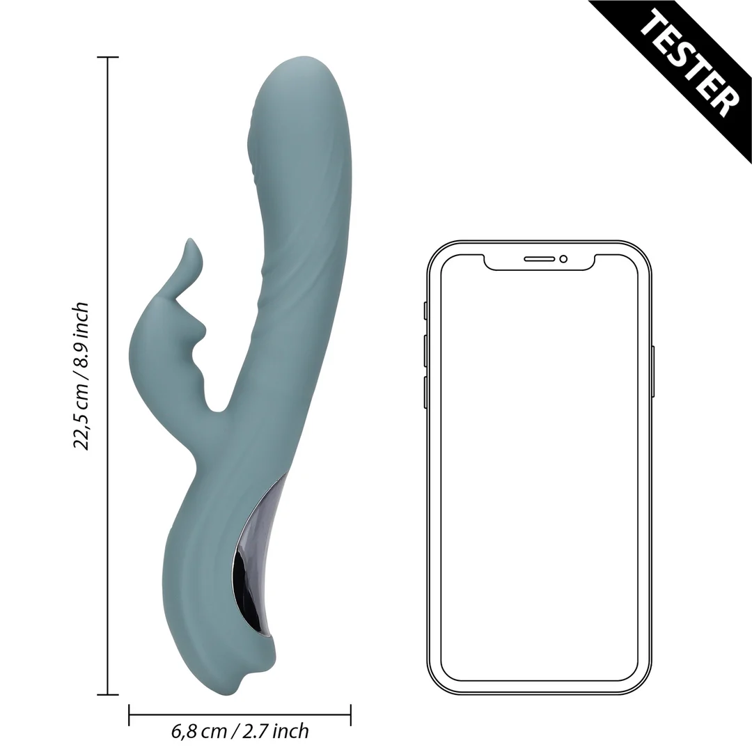 Vibrador dúo con función de movimiento de dedos – Tester Loveline by Shots - Imagen 5