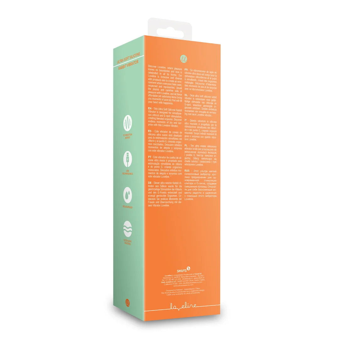Vibrador conejito de silicona ultrasuave Loveline - Imagen 2