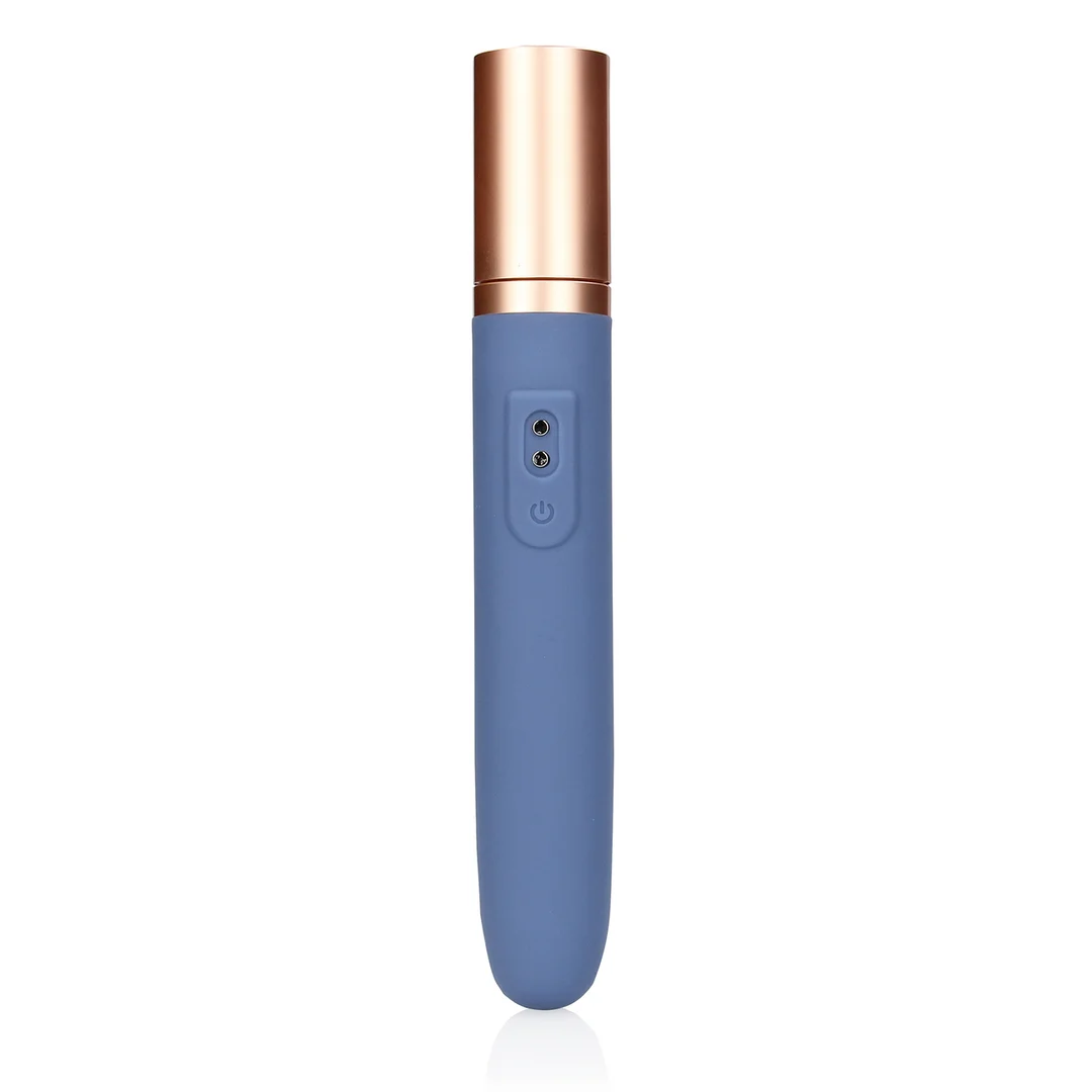 Vibrador de viaje Loveline Blue Horizon con compartimento para lubricante - Imagen 4